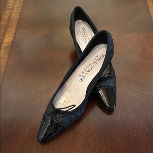 Paul Mayer Black Patent Quilted Flats